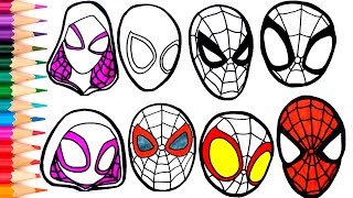 🔴🔴 How To Draw spidermanspider verse spidey and his amazing friends spider man 2 ps5 FACES [upl. by Maurreen18]