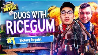 BEATING RICEGUM IN DUOS ON FORTNITE Battle Royale WE DID A 1v1 [upl. by Odnarb103]