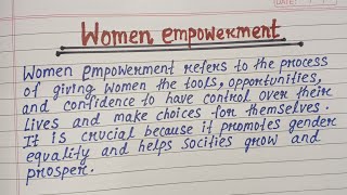 Women empowerment essay writing in English [upl. by Ayn]