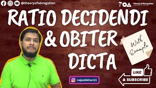 Ratio decidendi and Obiter dicta with example [upl. by Haiel]