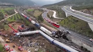 Arrests and resignations follow deadly headon train collision in Greece [upl. by Ainak688]