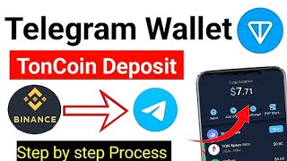 How to deposit TONCOIN from Binance to Telegram wallet  USDT to TON [upl. by Seerdi]