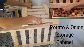 Creative Pallet Recycling Idea  How to make a Potato and Onion Storage Cabinet from pallet wood [upl. by Vihs199]