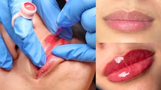 Getting A Lip Blush Tattoo  Full Process amp Healed Results 👄 [upl. by Cohleen985]