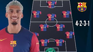 🚨 BARCELONA PREDICTED LINEUP WITH 4231 WITH RONALD ARAUJO 🔥 ✅ ARAUJOS BACK ✅ [upl. by Relyat]