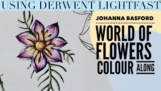 Colouring in WORLD OF FLOWERS  Derwent Lightfast Polychromos  johannabasford [upl. by Annahsed]