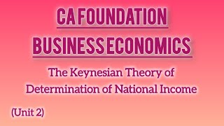 CA Foundation Business Economics Chapter6 Determination of National Income unit 2 in malayalam [upl. by Ettebab]