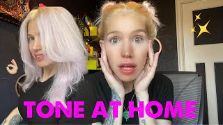 HOW TO TONE YOUR HAIR AT HOME FOR £5 [upl. by Odrautse]