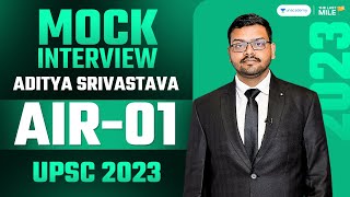 Aditya Srivastava Rank 1 IAS  UPSC 2023  UPSC 2023 Mock Interview  IAS Topper Interview [upl. by Shorter]