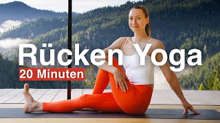 Rücken Yoga für Anfänger 20 Minuten  Lower Back Pain Relief  unterer Rücken  Hüfte [upl. by Notirb]