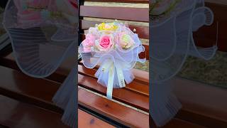 Handmade diy ribbon flowers handmade handmadegifts flowers gift ribbon rose handmadecraft [upl. by Ytirahs875]