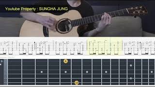 GUITAR TABS Sungha Jung Naruto Shippuden Silhouette  Tutorial Sheet Lesson iMn [upl. by Laban]