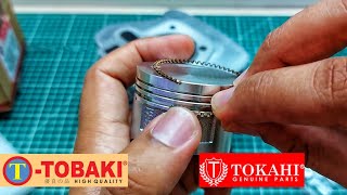 WAVE100R  PASANG PISTON RING  TOBAKI [upl. by Normie437]