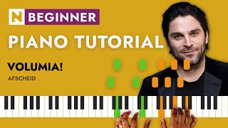 Volumia  Afscheid  PIANO TUTORIAL  BEGINNER [upl. by Anyrb]