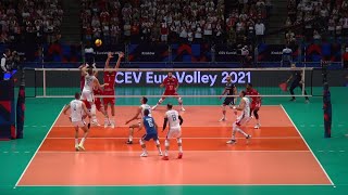 Uroš Kovačević Spike solutions at Eurovolley 21 [upl. by Yesnyl491]