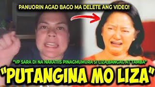 KAKAPASOK LANG VP SARA PINAGMUMURA SI LIZABBM AT TAMBA SOBRANG TAPANG TALAGA NI VP SARA SALUT [upl. by Chita]