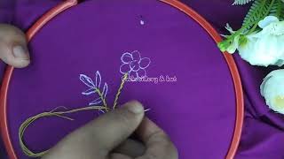 Hand embroidery work easy hand embroidery tutorial How to make a easy embroidery work [upl. by Naitsirk881]