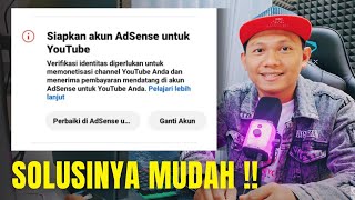 Cara Mengatasi Langkah 2 Monetisasi Error  Verifikasi Identitas Adsense Diperlukan [upl. by Ani357]