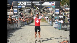 START to FINAL LAP MENS ELITE XCO 2022 MTB UCI World Championship highlights  NINO SCHURTER [upl. by Ahseek]