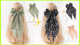 ✔Easy Bow✔Diy ScrunchiesCómo hacer Scrunchies o Coleteros con Lazo Tutorial de Costura Fácil [upl. by Vigor994]