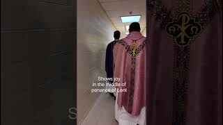 Why is the priest in the seminary wearing a rose vestment [upl. by Toor]