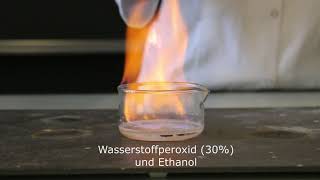 Reaktion von Wasserstoffperoxid mit Kaliumpermanganat [upl. by Aroda]