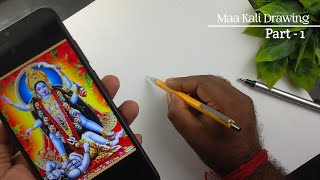 Maa kali Full Body Drawing kali Mata Drawing How to draw Maa kali [upl. by Naegem]