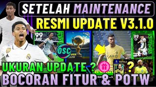 RESMI UPDATE V310 UKURAN UPDATE  SETELAH MAINTENANCE BOCORAN FITUR BARU amp POTW EFOOTBALL 2024 [upl. by Ilbert36]