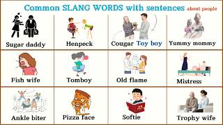 Lesson 122 Slang words about people  with explanations and sentences slangwords [upl. by Ellivnarg]