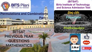 BITSAT Previous Year Questions Permutations Combinations Part 1Entrance ExamVITJEECETPYQs2024 [upl. by Rapsag]