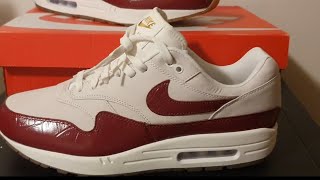 Nike air max 1 SailSailGum Light BrownTeam Red nice shoe nike support nike [upl. by Ibson]