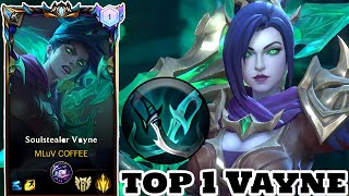 Wild Rift Vayne  Top 1 Vayne Soulstealer Skin Gameplay Rank Challenger [upl. by Ailefo154]