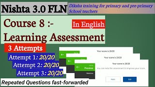 Nishtha 30 module 8 answers  Learning Assessment quiz answers Diksha  Nishtha Course 8 [upl. by Ariada]