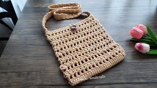 DIY Crochet Crossbody Bag Tutorial  Crochet Sling Bag Tutorial  Beginner friendly [upl. by Nulubez]