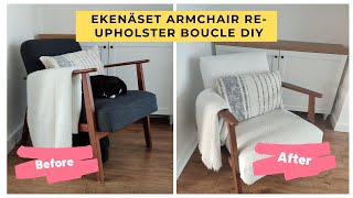 EKENÄSET Armchair Reupholster DIY Boucle [upl. by Hamian]