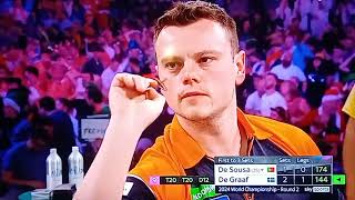 Jeffrey de Graaf broke 9 Darter  World Championship Darts 2024 [upl. by Zeba203]