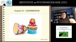 PSYCHOSOCIOLOGIE  Chap IV  lORGANISATION partie 1 [upl. by Yborian]