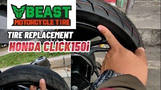 MAGANDANG GULONG PARA SA HONDA CLICK 150iBEAST TIRE1108014 AT 908014 [upl. by Darbee]