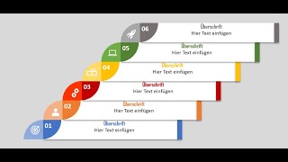 Wie Sie eine Stufengrafik mit 6 Steps in PowerPoint erstellen [upl. by Toft]