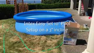 Intex EasySet 10 Pool Setup On Incline [upl. by Neitsirhc]