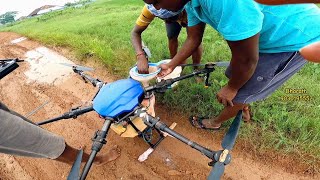 agriculture drone spraying in paddy vlog Telugu East godavari [upl. by Elianore]