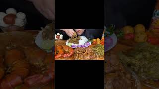 SPICY MUTTON CURRY PRAWNS CURRY CHICKEN🔥shorts asmr asmreating mukbang [upl. by Rockefeller]