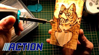 TEST et TUTO complet Stylo de pyrogravure sur bois de chez ACTION comment lutiliser [upl. by Maximilianus]