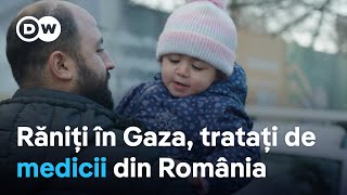 Copii răniți în Gaza tratați de medicii din România [upl. by Omrelliug]