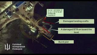 Satellite Imagery Shows Two Damaged Transport Boats After Marine Drone Strike in Crimea [upl. by Marchall606]