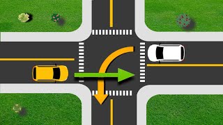 Which Car Should Pass The Intersection First  Right of Way Rule  Driving tips [upl. by Selma379]