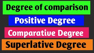 Degree of comparison  Positive comparative and superlative degree [upl. by Asreht]