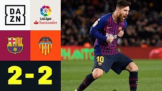 Lionel Messi Doppelpack Rekord amp Verletzung Barcelona  Valencia 22  La Liga  DAZN Highlights [upl. by Sirtaeb136]