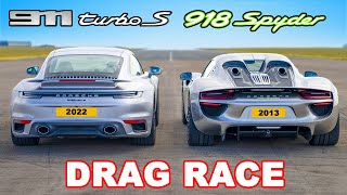 Porsche 918 Spyder v 911 Turbo S DRAG RACE [upl. by Nima157]