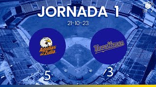 JORNADA 1 RESUMEN  Navegantes del Magallanes 3  Águilas del Zulia 5  LVBP 2324 211023 [upl. by Jazmin]